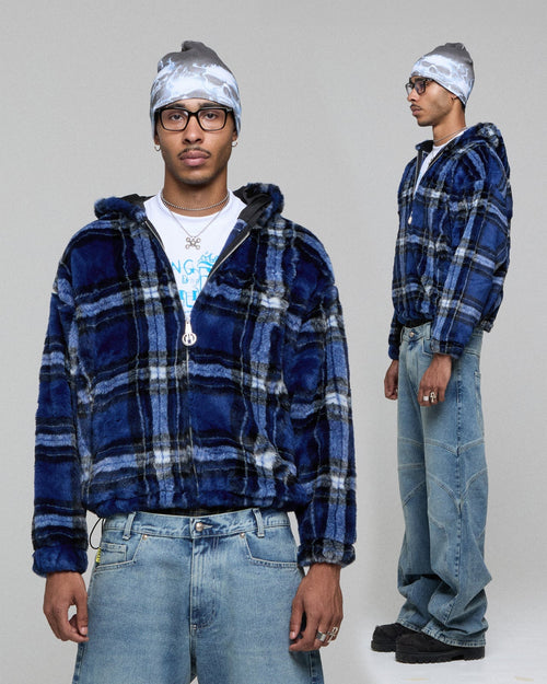 BLUE FUR ZIPPER
