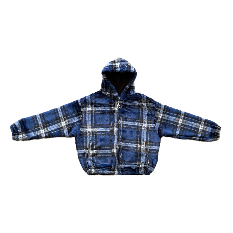 BLUE FUR ZIPPER