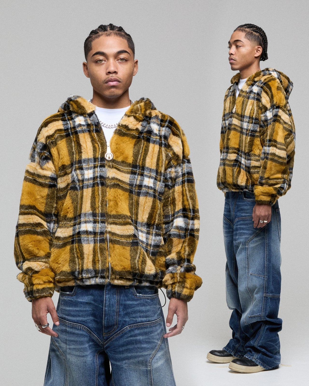 YELLOW FUR ZIPPER