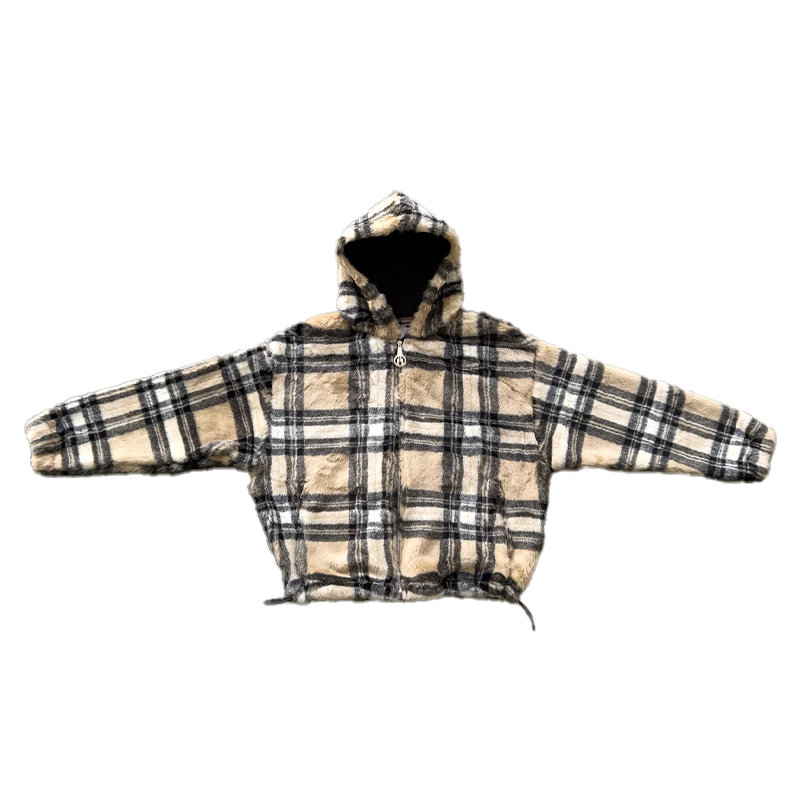 CREAM FUR ZIPPER